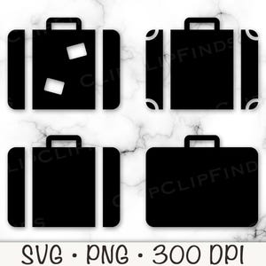 SVG de bagage, valise SVG, silhouette de bagage vintage, voyage, vacances, fichier en téléchargement numérique