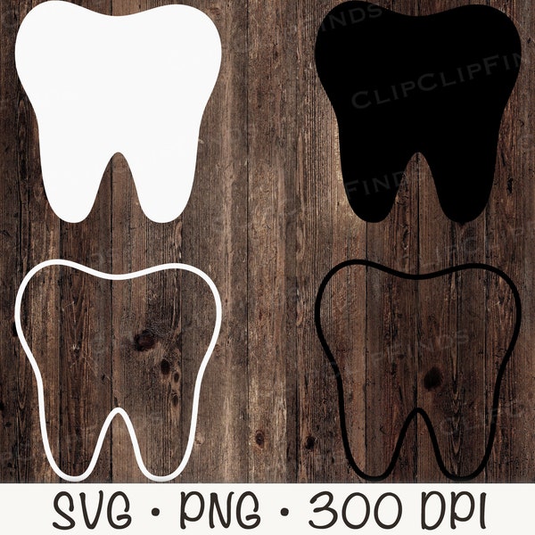 Tooth SVG, Tooth Outline, Tooth PNG, Tooth Clipart, Vector, Layered, Instant Digital Download