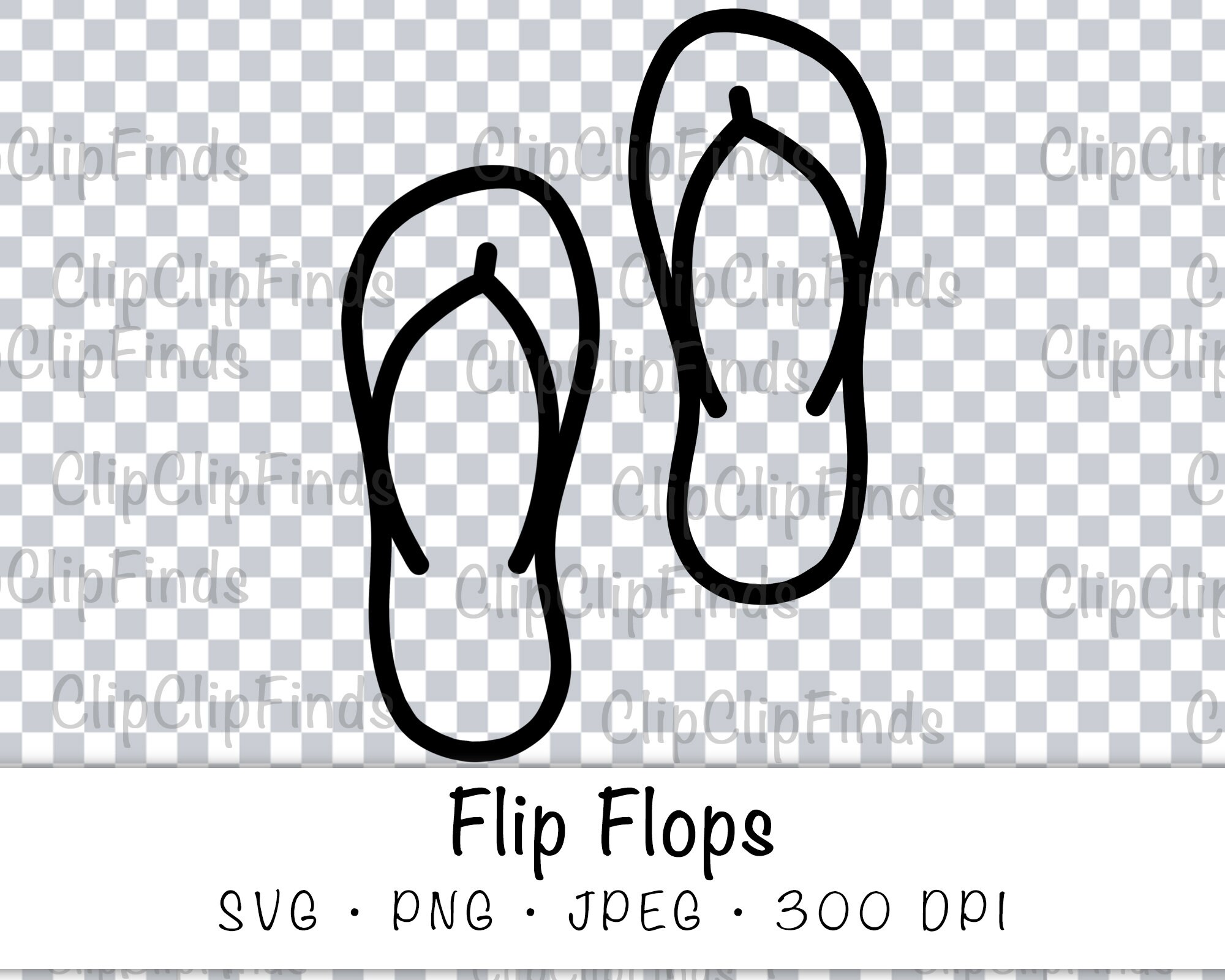 Flip Flop Sandals Outline Svg Vector Cut File Jpeg And Png Etsy | The ...