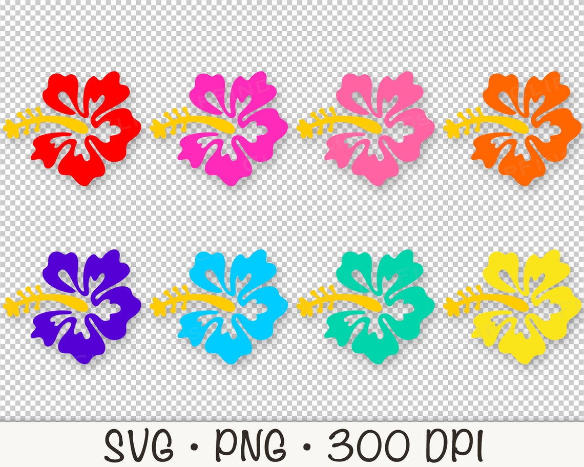 Hibiscus Flower SVG: Tropical Clipart, PNG Vector (digital Download) - Etsy