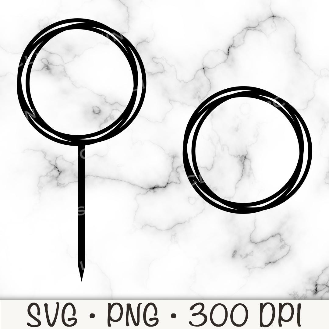 Geometric Circle Cake Topper SVG, Cake Topper PNG, Happy Birthday ...
