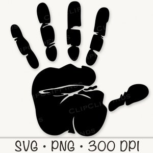 Handabdruck SVG, Handabdruck PNG, Vektordatei, transparenter Hintergrund, Handabdruck Clip Art, sofortiger digitaler Download