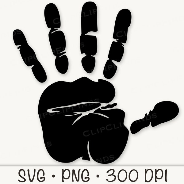Handprint SVG, Handprint PNG, Vector Cut File,  Transparent Background, Handprint Clip Art, Instant Digital Download