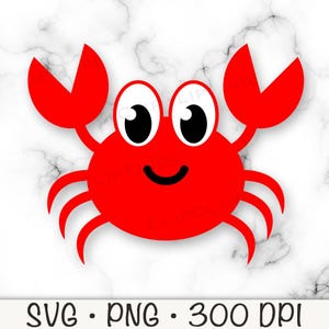 Krab SVG, Krab PNG, Clipart Kraba, Uroczy Krab, Zwierzę Morskie, Cyfrowy Plik Do Pobrania