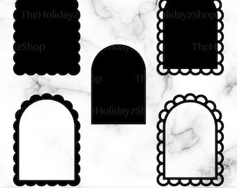 Arco a conchiglia SVG, Forme ad arco per inviti, Cornice, Invito, Boho, Cartello, Trendy Preppy, File digitale scaricabile