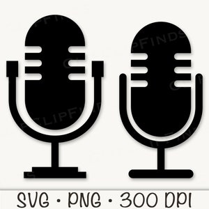 Vintage Mikrofon SVG, Mikrofon PNG, Mikrofon Silhouette, Mikrofon-Symbol, Retro-Mikrofon, digitaler Download