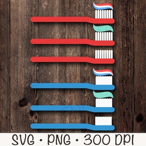 Brosse à dents SVG, Brosse à dents avec dentifrice PNG, Brosse à dents Clip Art, Téléchargement numérique