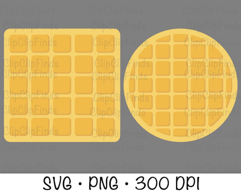 Waffles Round Waffle Square Waffle SVG PNG Clip Art Etsy