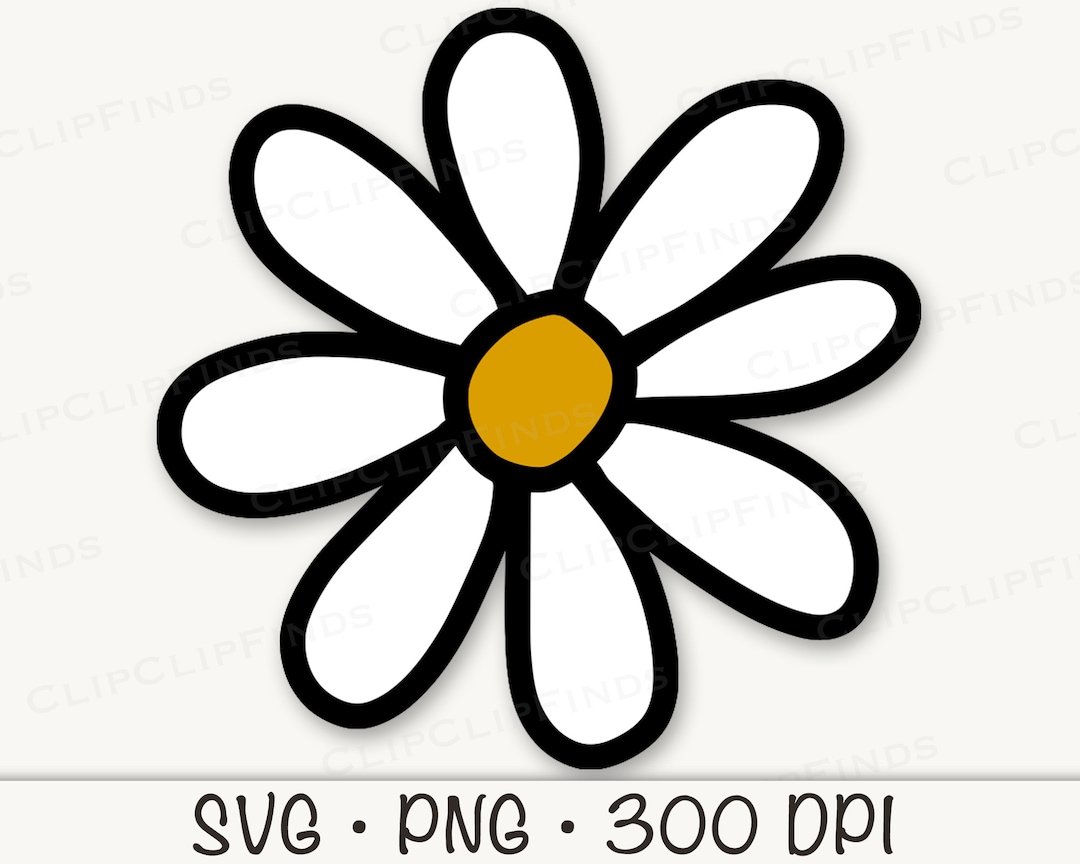 Daisy Flower Retro Groovy Daisy SVG Daisy PNG Vector Cut File ...