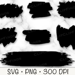 Pinselstrich SVG PNG: Handgezeichnete Farbe Clipart (Digitaler Download)