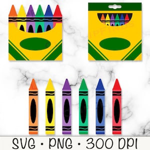 Boîte de crayons de couleur SVG, crayon de couleur SVG, crayon de couleur PNG, Clipart de crayon de couleur, fournitures scolaires, coloriage, oeuvre d'art de l'école, éducation, apprentissage, téléchargement numérique