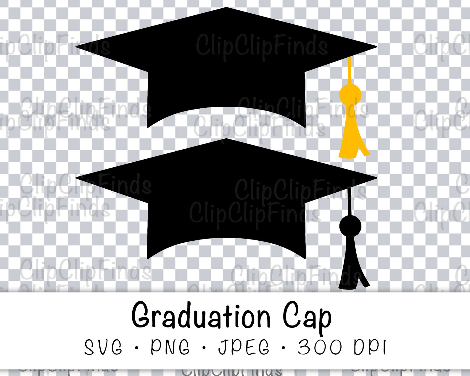 Graduation Cap and Tassel SVG Vector Cut File JPEG on White Etsy