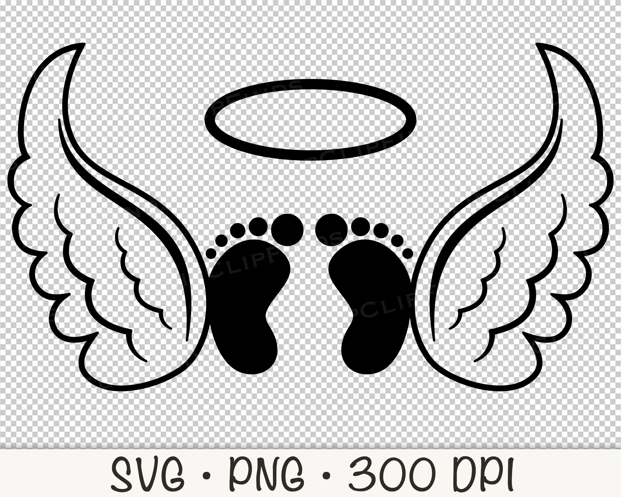 Baby Angel Wings Silhouette