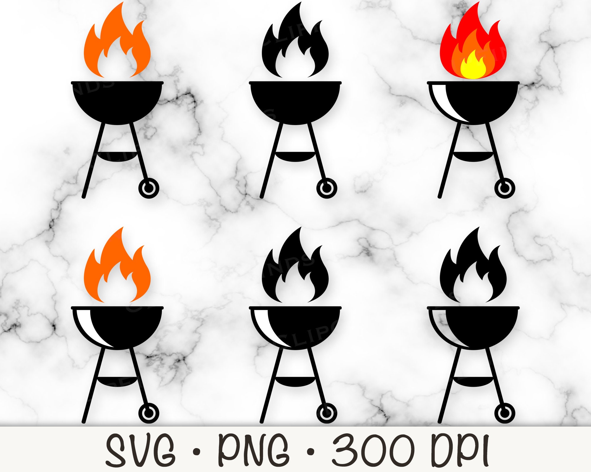 BBQ Grill Clipart: Summer Cookout SVG, PNG (digital Download) - Etsy, image size:2000x1600