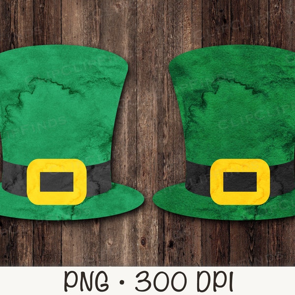 Watercolor Leprechaun Hat PNG Sublimation, Saint Patrick's Day Clipart Hat, Instant Digital Download