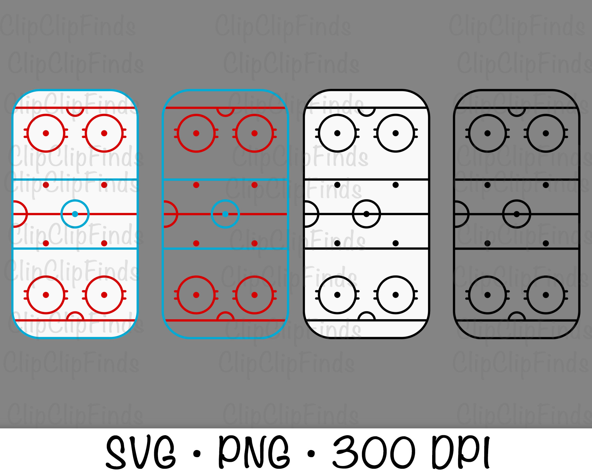 Ice Hockey Rink Hockey Clip Art SVG Vector File and PNG Etsy Canada