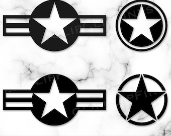 Military Star SVG, Army Star SVG, U.S. Army Star Clipart, Military Invasion Star Bundle Pack, Military Silhouette, Insignia, Digital File
