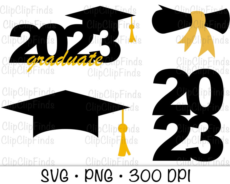 2023 Graduation Cap Tassel Certificate Bundle Cake Topper Etsy