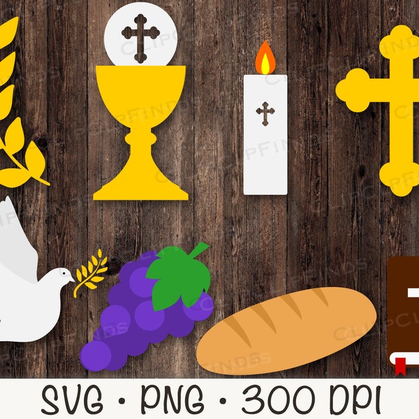 First Communion Bundle, SVG PNG, Instant Digital Download