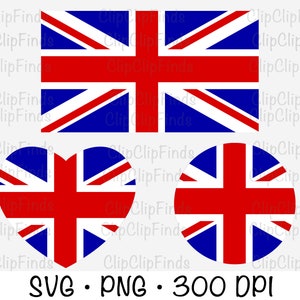 Bandeira Britânica, Bandeira do Reino Unido, Coração Britânico, Círculo Britânico, SVG, PNG, Clipart, Download Digital Instantâneo