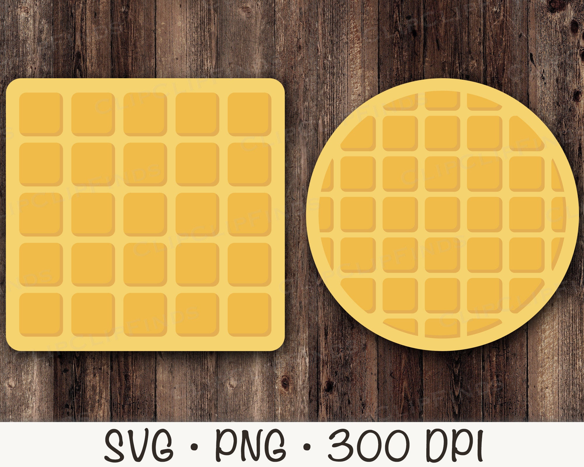 Waffles Round Waffle Square Waffle Waffle SVG PNG Clip Etsy Australia