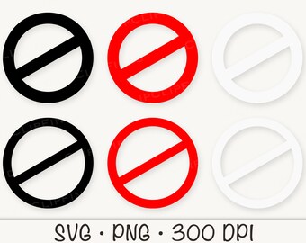 No símbolo SVG, signo de restricción, símbolo prohibido, rojo, blanco y  negro, archivo de corte vectorial, fondo transparente PNG, descarga ...