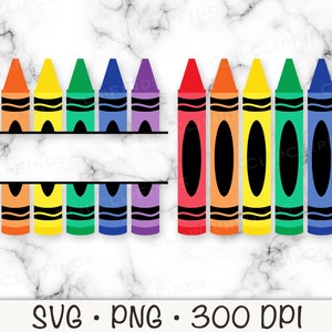 Crayon Split Monogram SVG Vector File and PNG Transparent Background Instant Download