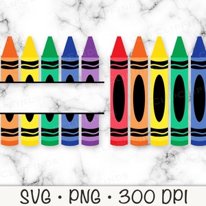 Crayon Split Monogramm SVG Vektor-Datei und PNG transparentem Hintergrund Sofort-Download