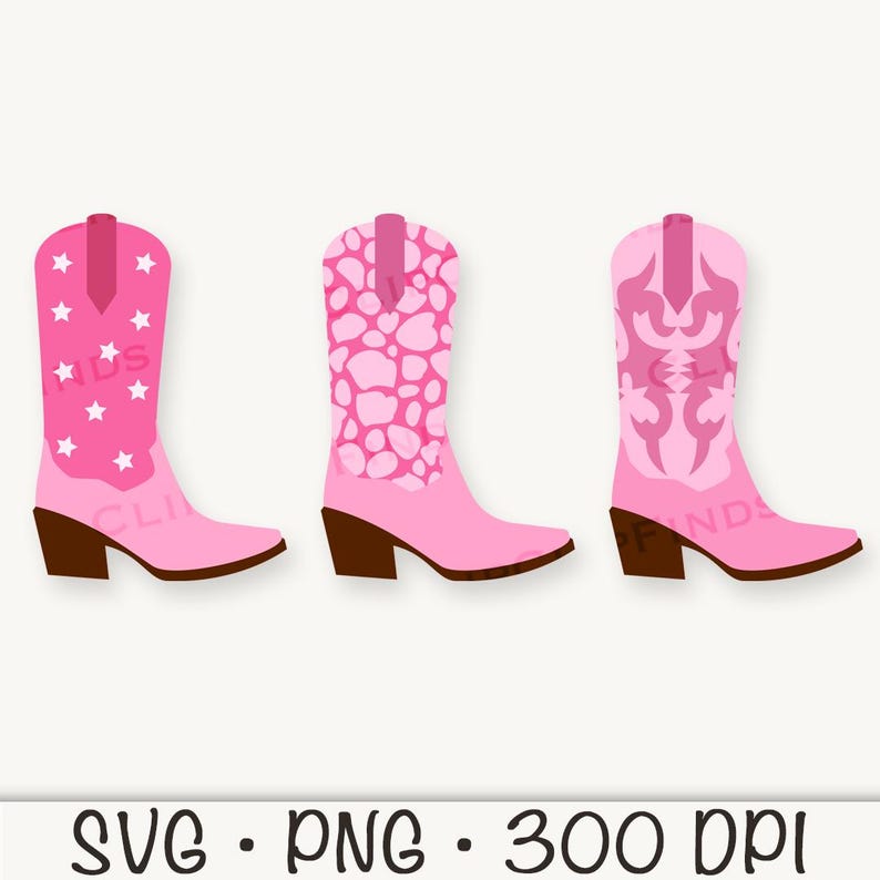 Pink Cowgirl Boots SVG: Rodeo Clipart (Digital Download) image 5
