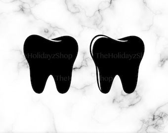 Dente SVG, Dente PNG, Clipart dente, Vettoriale, Sagoma, Sublimazione, Cricut, Dentista, Dentale, File di design per maglietta, Download digitale