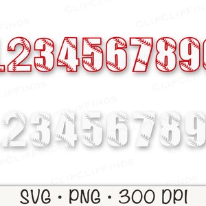 Baseball Numbers SVG PNG Instant Digital Download - Etsy