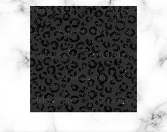 Black Leopard Print PNG, JPEG, Faux Glitter, Cheetah, Digital Paper Background, Sublimation, Digital Download File