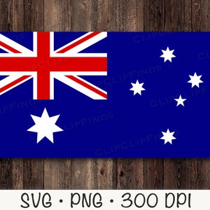 May include: A rectangular Australian flag design with a blue background, the Union Jack in the upper left corner, and a white Southern Cross constellation. The flag has red and white accents. The bottom of the image has the text "SVG &bull; PNG &bull; 300 DPI".