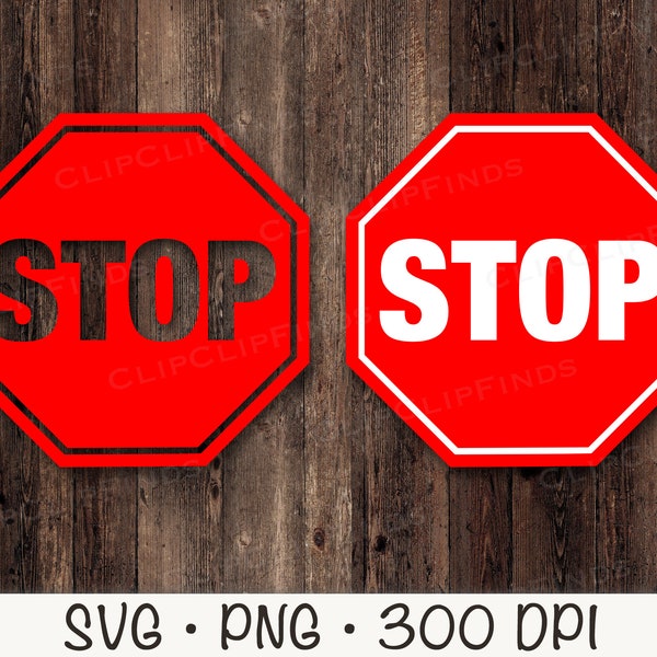 Stop Traffic Sign SVG, Stop Sign SVG,  Vector File and PNG Transparent Background, Clip Art, Instant Digital Download