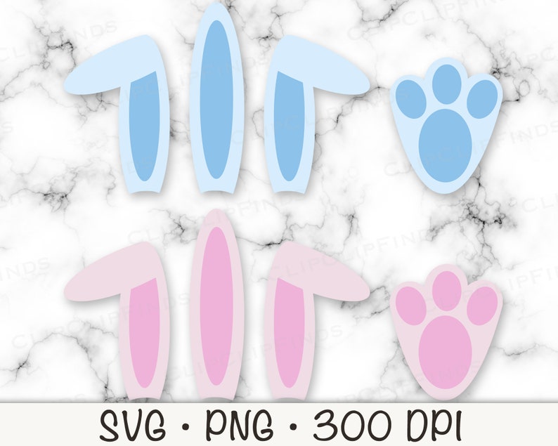 Bunny Ears and Paws SVG Bunny Ears SVG Bunny Paw Print - Etsy