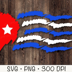 Kubanische Flagge Illustration Zeichnung, Patria y Vida SVG Vektor Schnitt und PNG, transparenter Hintergrund, Sublimation, Sofortiger Download