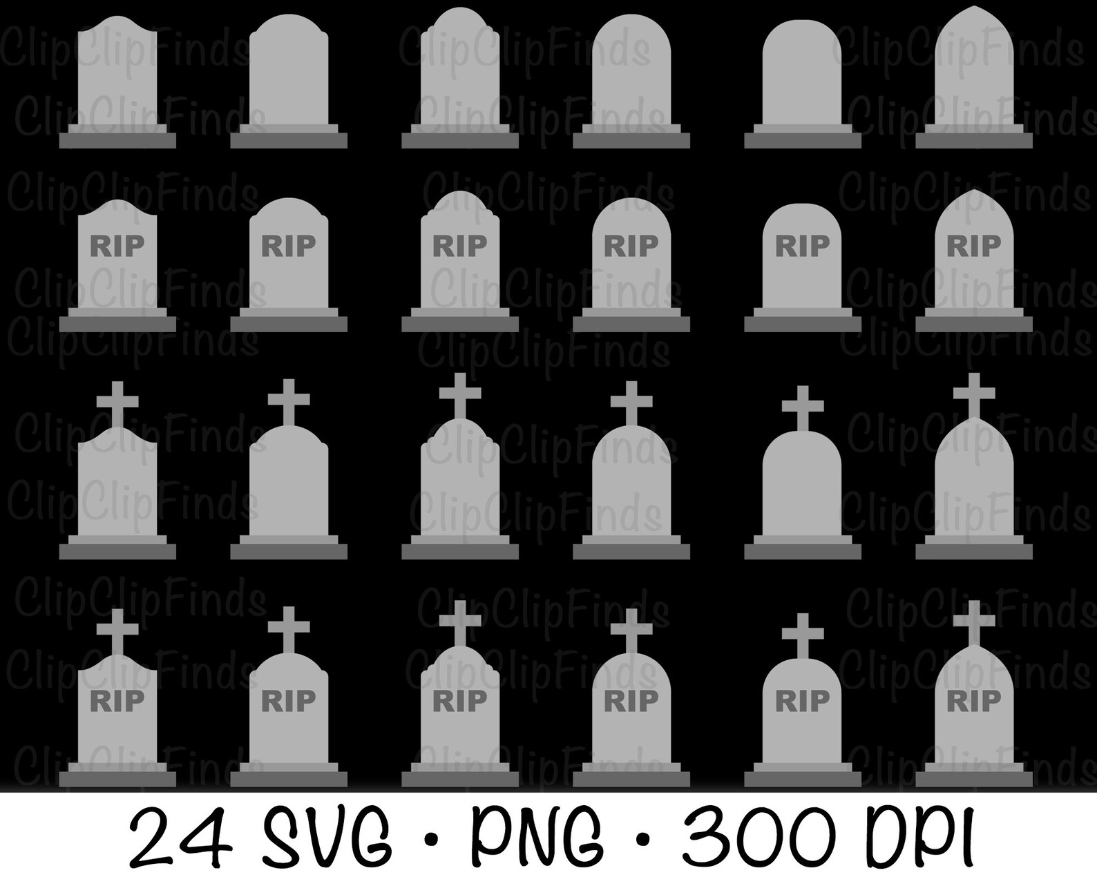 RIP Tombstone Halloween Gravestone Bundle With and Without Etsy