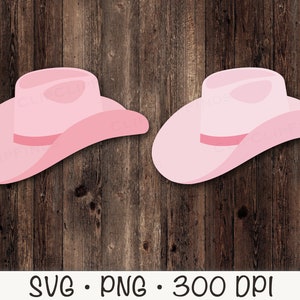 Roze cowboyhoed, cowgirlhoed, rodeo, western, SVG, PNG, plat modern minimalistisch design, instant digitale download