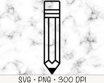 Pencil Outline SVG: School Vector Cut File (Digital Download)