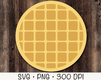 Waffle SVG, Round Waffle, Simple Flat Waffle, PNG, Waffle Clip Art, Instant Digital Download