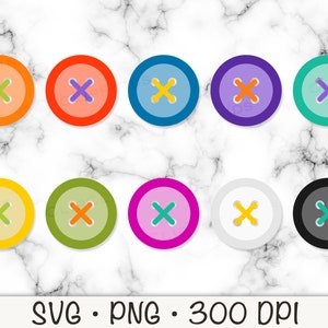 Knop-SVG, Knop PNG, Knop Clipart, Kleurrijke Knop, Naaiknop, Instant Digitale Download