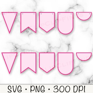 Bunting SVG, Bunting Banner SVG, Garland PNG, Pennant, Double Layered, Party Decoration, Digital Download