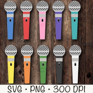 Imágenes prediseñadas de micrófono, micrófono SVG, micrófono PNG, karaoke, música, canto, colorido, descarga digital