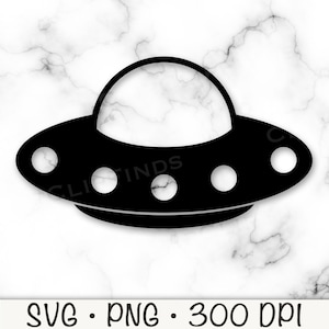 OVNI SVG, Platillo volador Png, Nave espacial extraterrestre SVG, Extraterrestre Png, Silueta OVNI, Espacio, Extraterrestre, Órbita, Galaxia, Descarga digital
