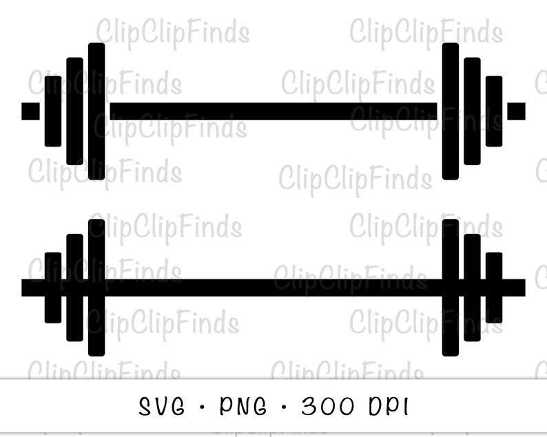 Barbell Weights SVG Vector Cut File and PNG Transparent Etsy