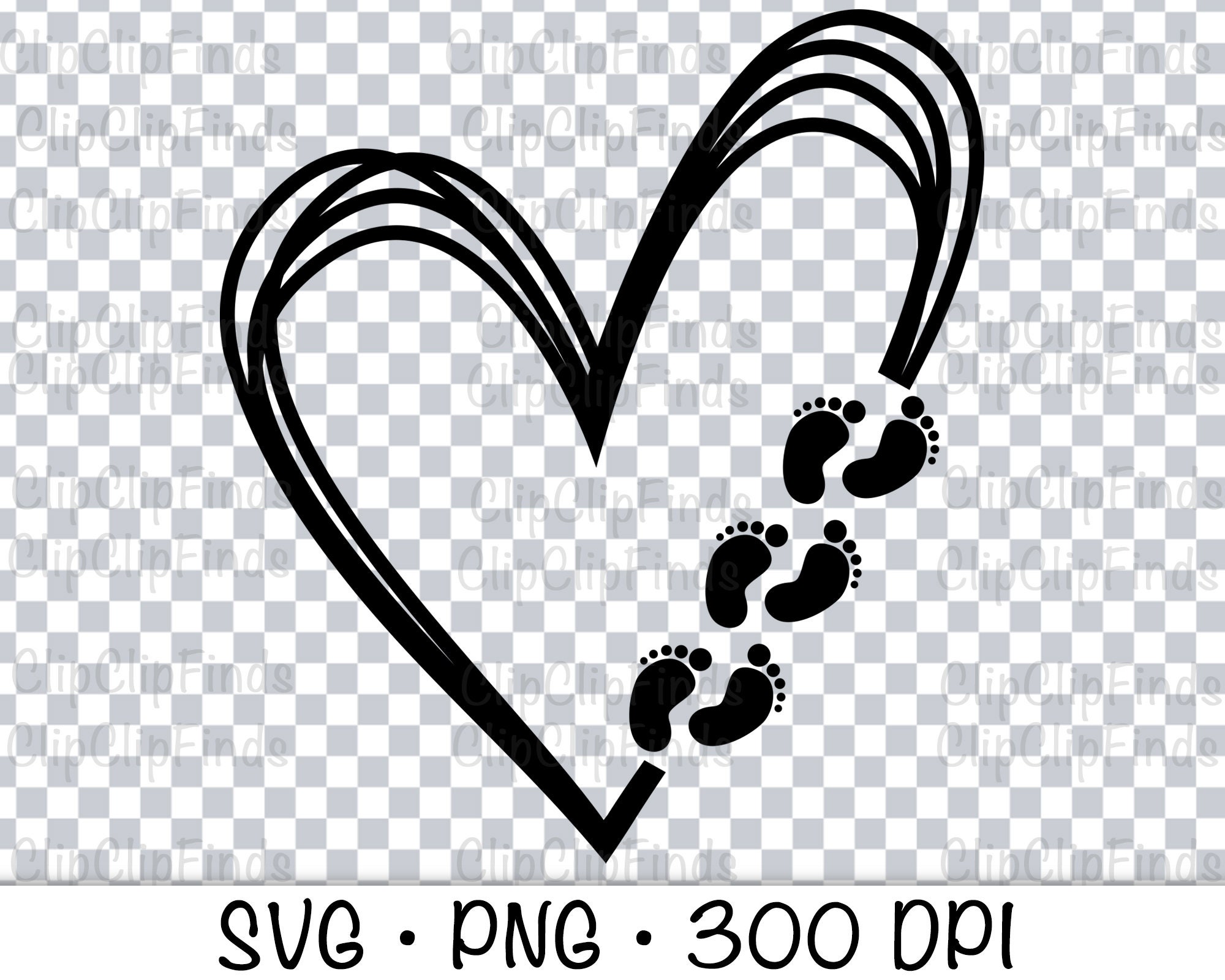 Pink kids or baby feet and foot steps with heart Vector Image