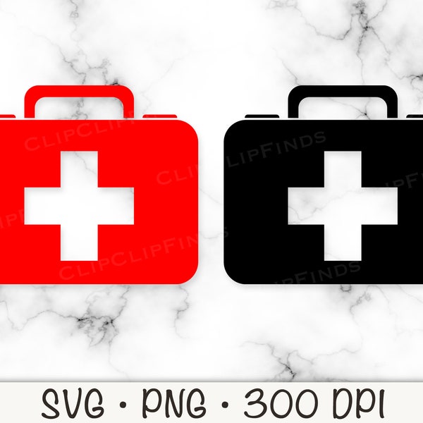 EHBO-kit SVG Vector-bestand en PNG transparante achtergrond Clip Art Instant Download