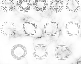 Sunburst SVG, Sunburst Frames PNG, Sunburst Shapes, Sun Rays, Sun, Vintage, Retro, Digital Download