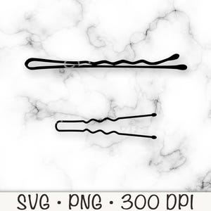 Bobby Pin SVG, Salon, Hair Style, Vector Cut File, PNG Transparent Background, Digital Download File