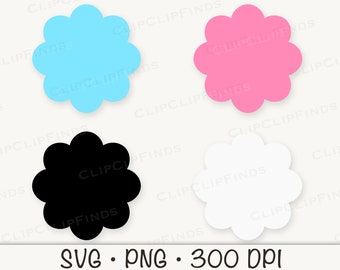 Bunny Tail SVG, Bunny Tail PNG, Easter Bunny, Rabbit Tail Clipart,  Scallop Circle, Instant Digital Download